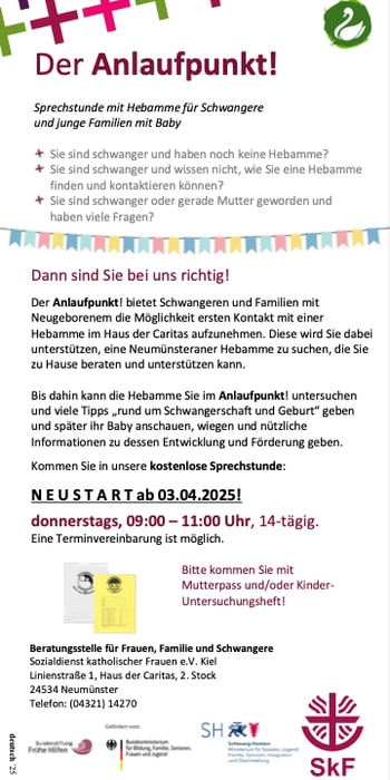 Flyer SkF e.V. Kiel Anlaufpunkt Neumünster