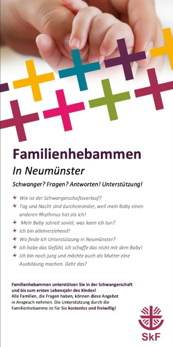 Flyer SkF e.V. Kiel Familienhebammen Neumünster